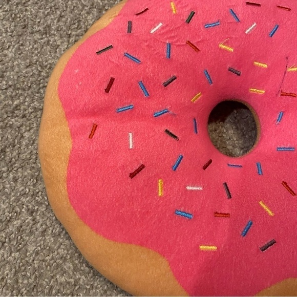12” Sprinkle Doughnut Donut Pillow Pink Squishy Soft Kids Room Decor - Picture 4 of 5